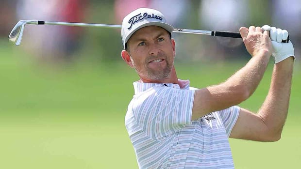 Webb Simpson is pictured during the first round of the 2024 Arnold Palmer Invitational presented by Mastercard at Bay Hill Golf Course in Orlando, Fla.